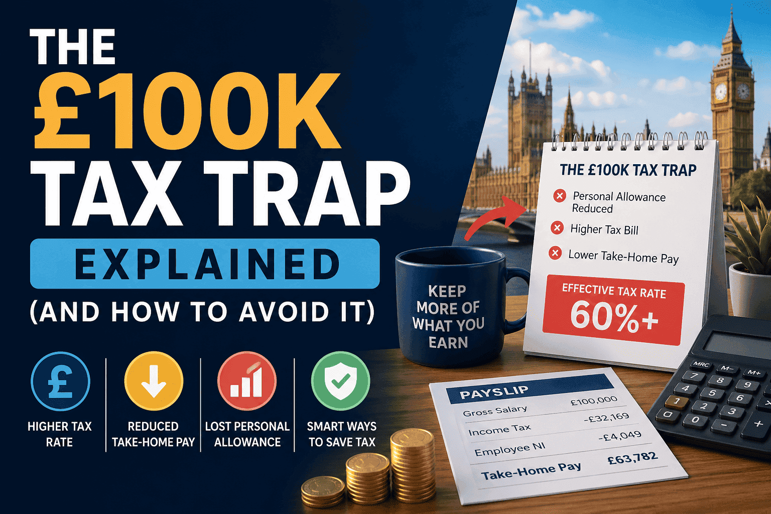 The £100k tax trap — Personal Allowance taper and 60% effective rate explained