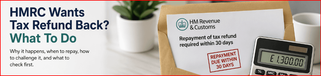 HMRC tax refund repayment letter UK example
