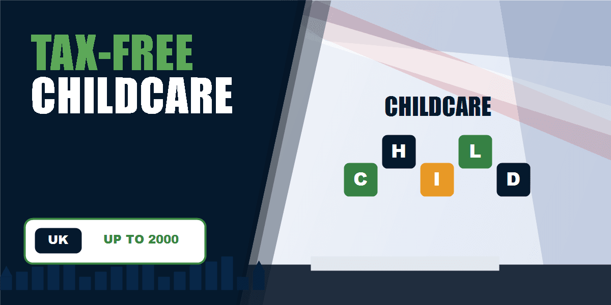 UK Tax-Free Childcare salary sacrifice and child benefit infographic